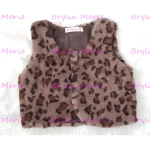 Faux Fur Brown Leopard Vest