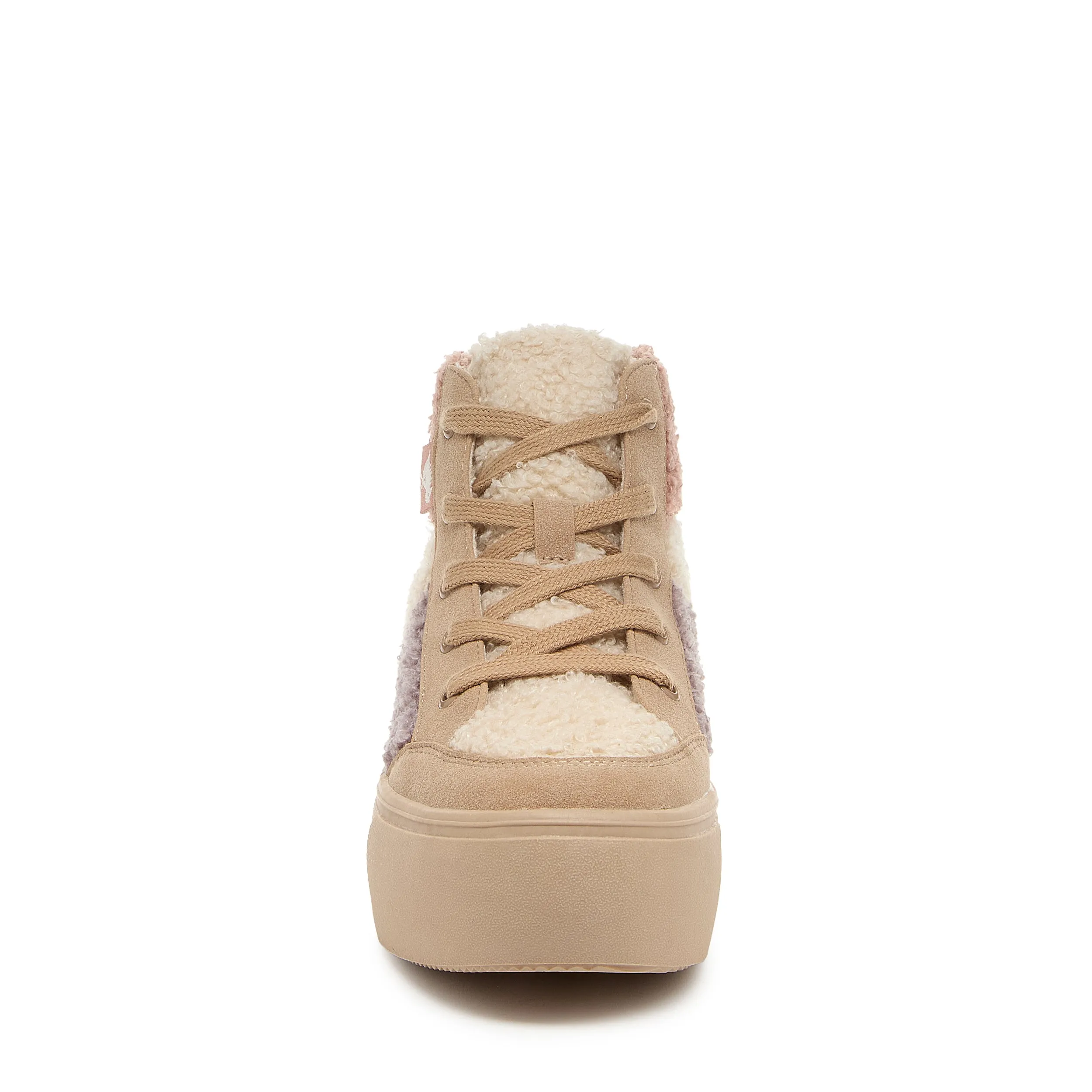 Flair Natural Faux Fur High-top Trainers