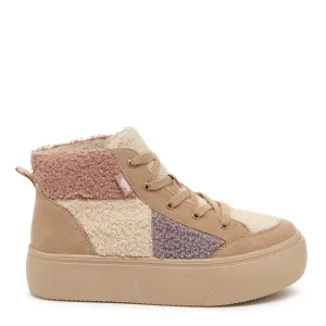 Flair Natural Faux Fur High-top Trainers