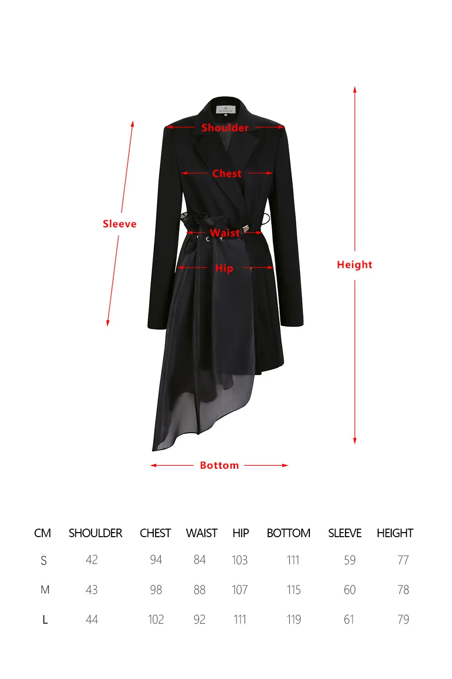 French elegant irregular organza suit skirt