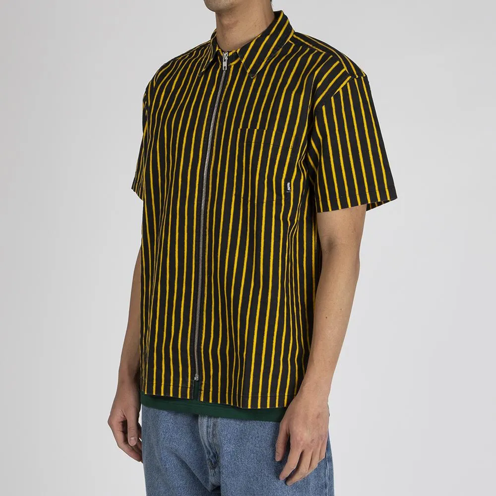 Fucking Awesome Overspray Stripe Shirt Black / Yellow