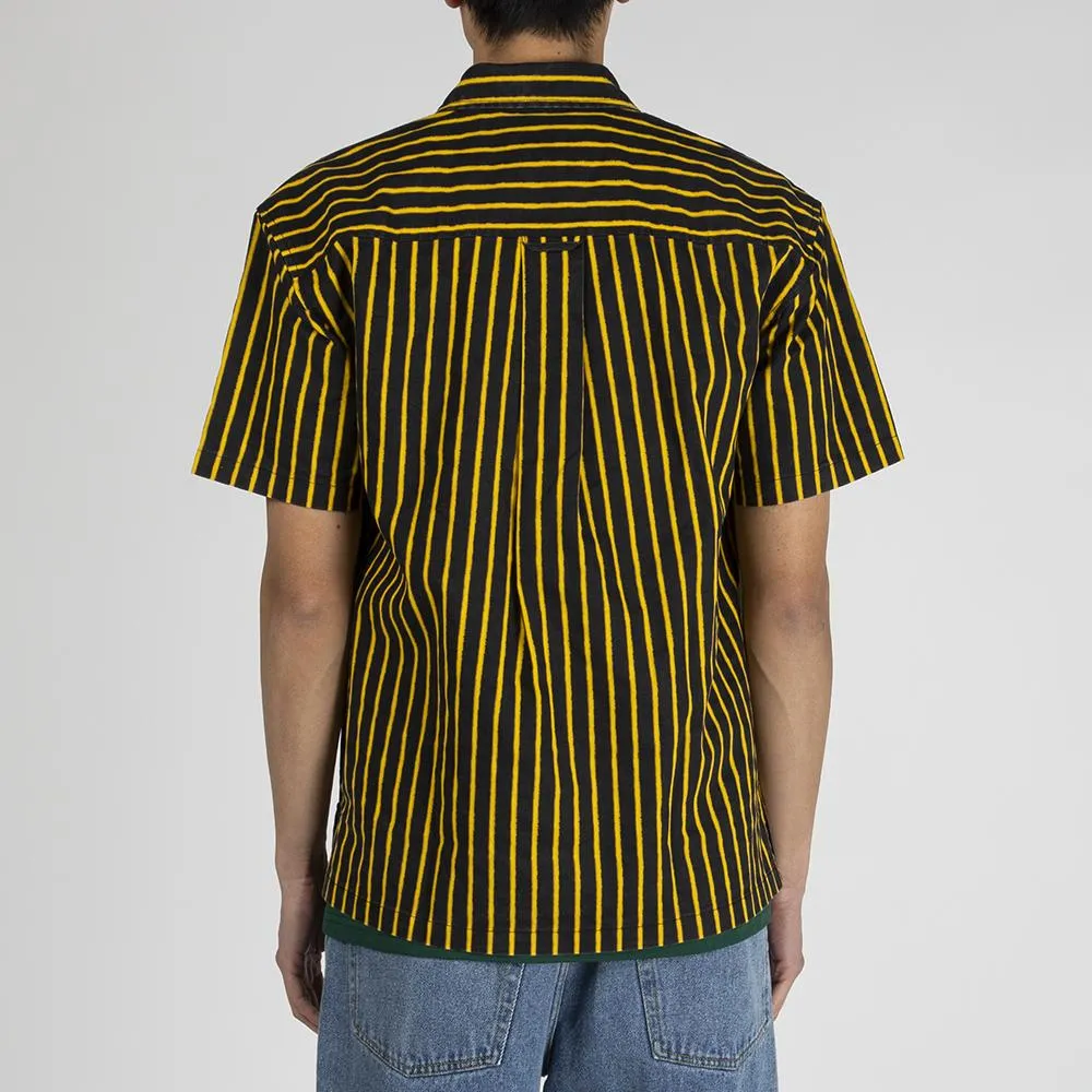 Fucking Awesome Overspray Stripe Shirt Black / Yellow