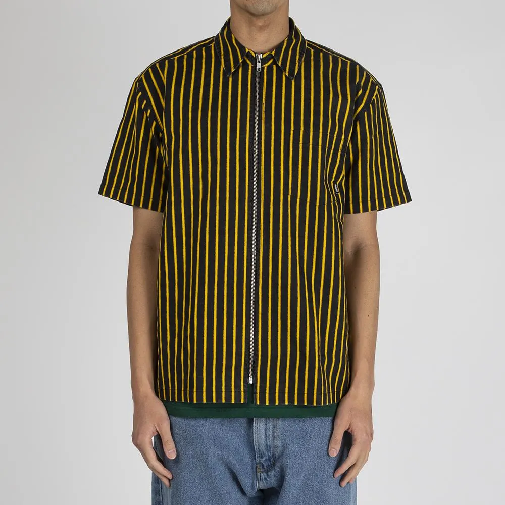 Fucking Awesome Overspray Stripe Shirt Black / Yellow