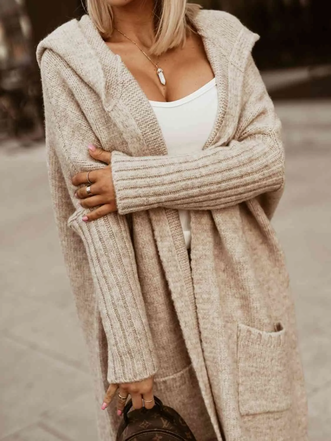 Full Size SIMPLY LIVE Hooded Cardigan