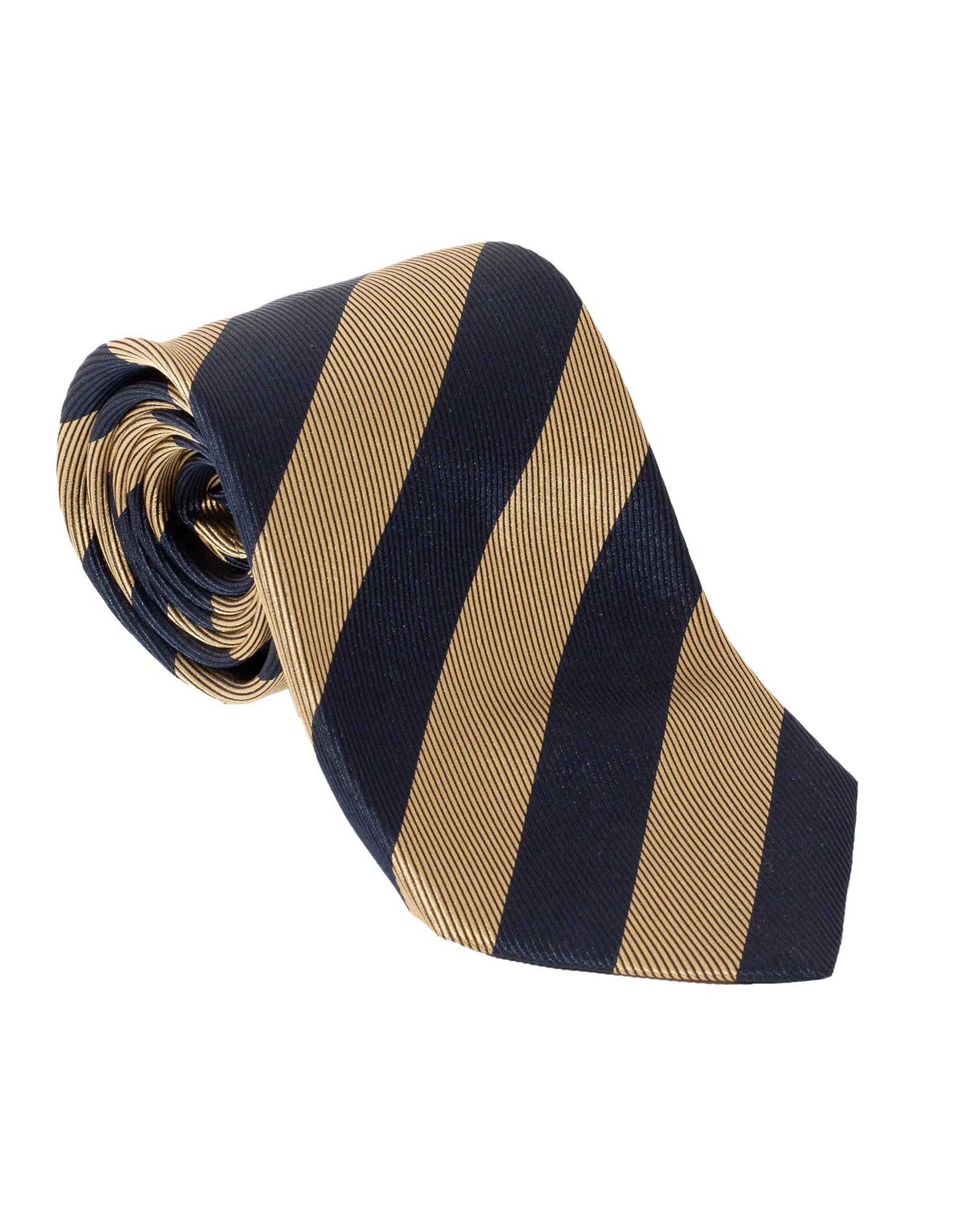 Fumagalli Tan & Navy Block Stripe Tie