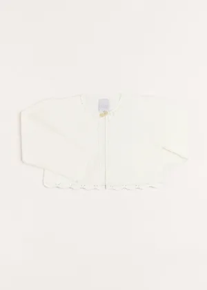 Girls Cropped Celebration Cardigan in Ivory (12mths-10yrs)