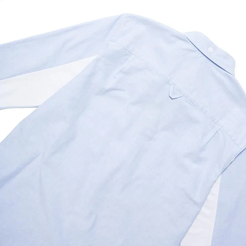 {ie Panel Sleeve Oxford Shirt LT Blue / White