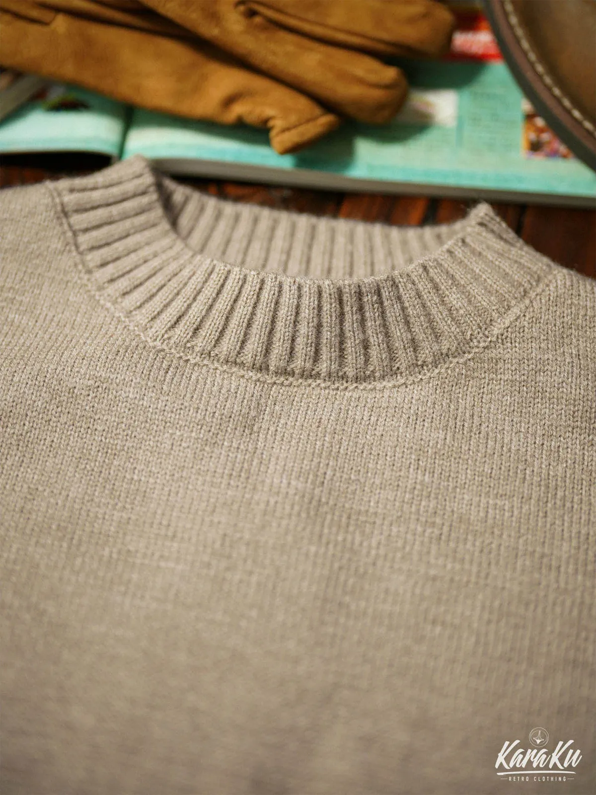 Irregular Twist Ribbed Trim Knitted Sweater