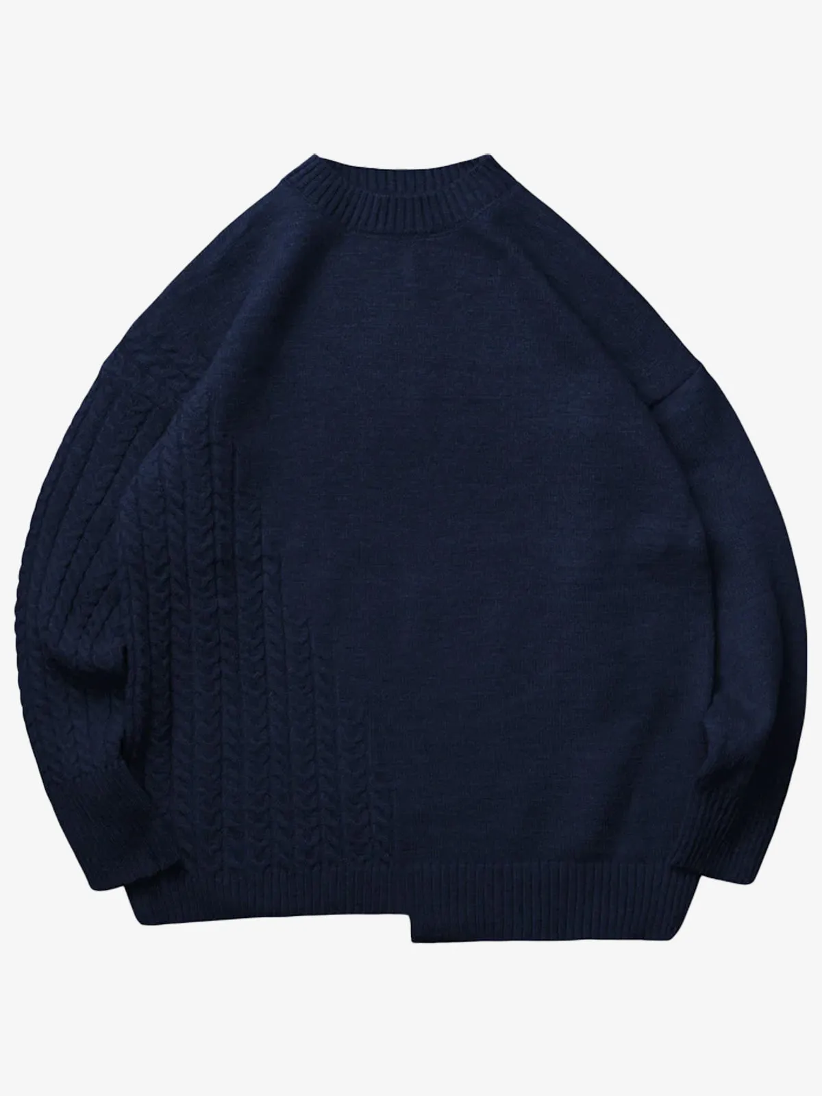 Irregular Twist Ribbed Trim Knitted Sweater