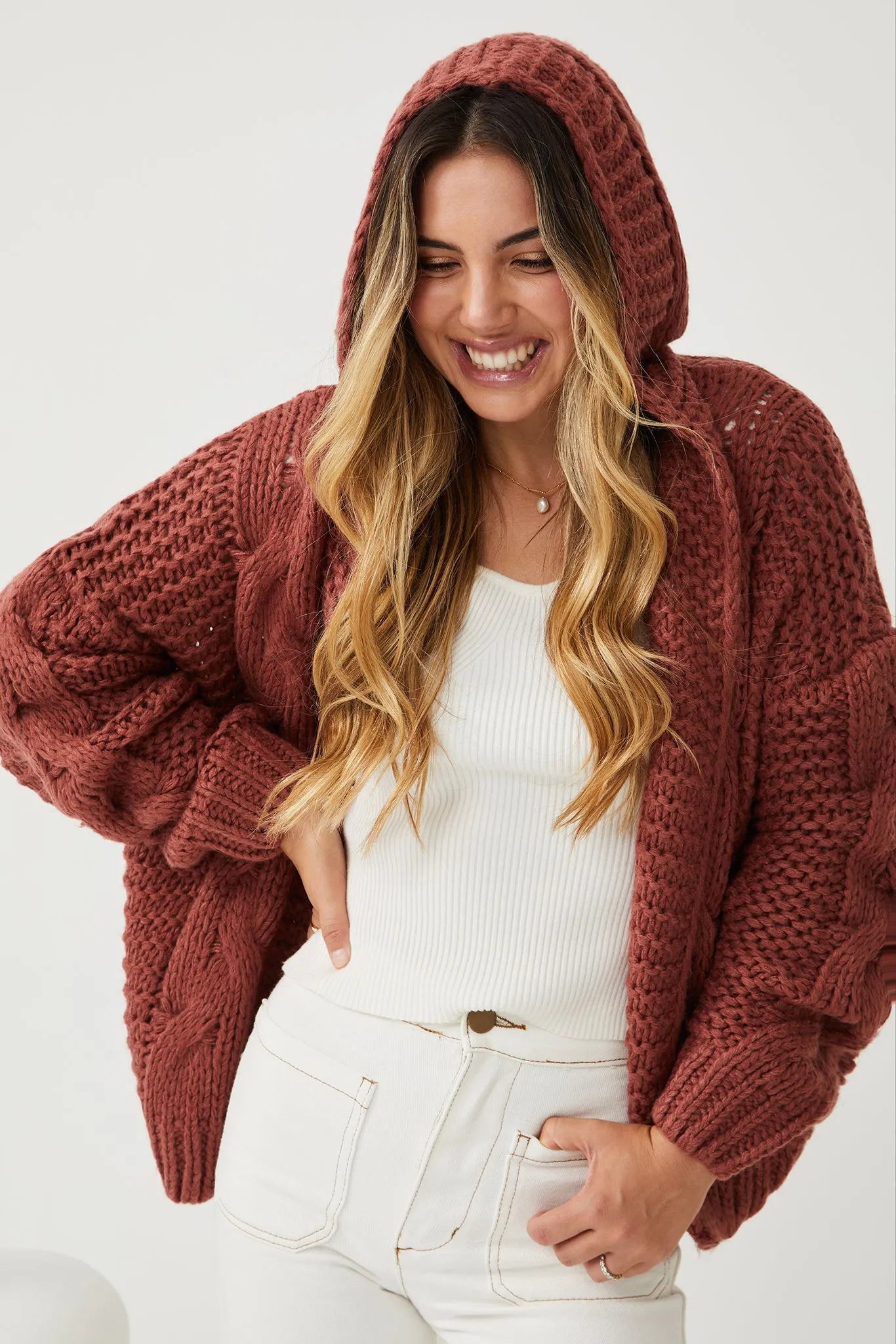 Jorja Cardigan - Dark Rust