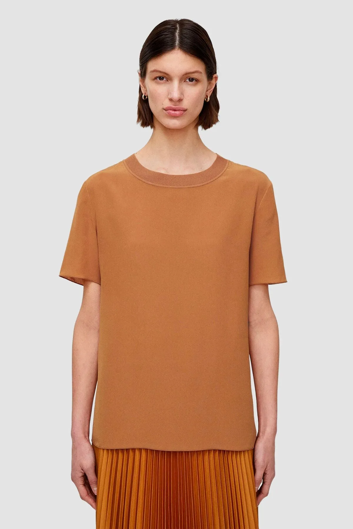 Joseph Silk Rubin T-Shirt - Clay