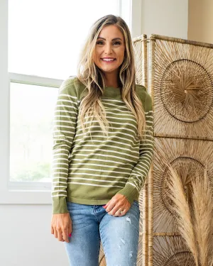 Josie Striped Sweater - Sage