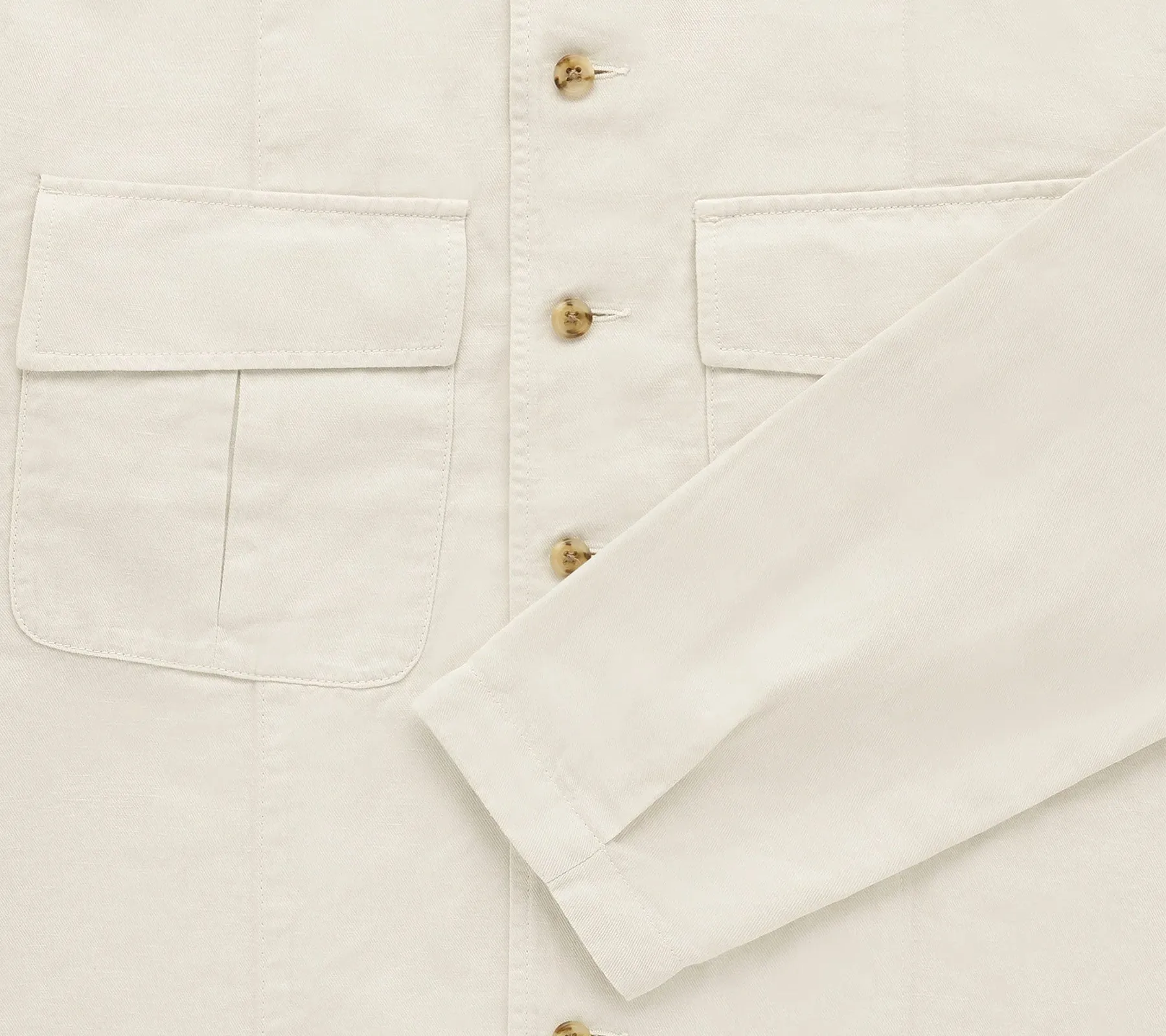 Jungle Cotton & Linen Overshirt | Bone