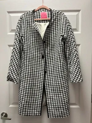 Kate Spade Houndstooth Coat Sz M