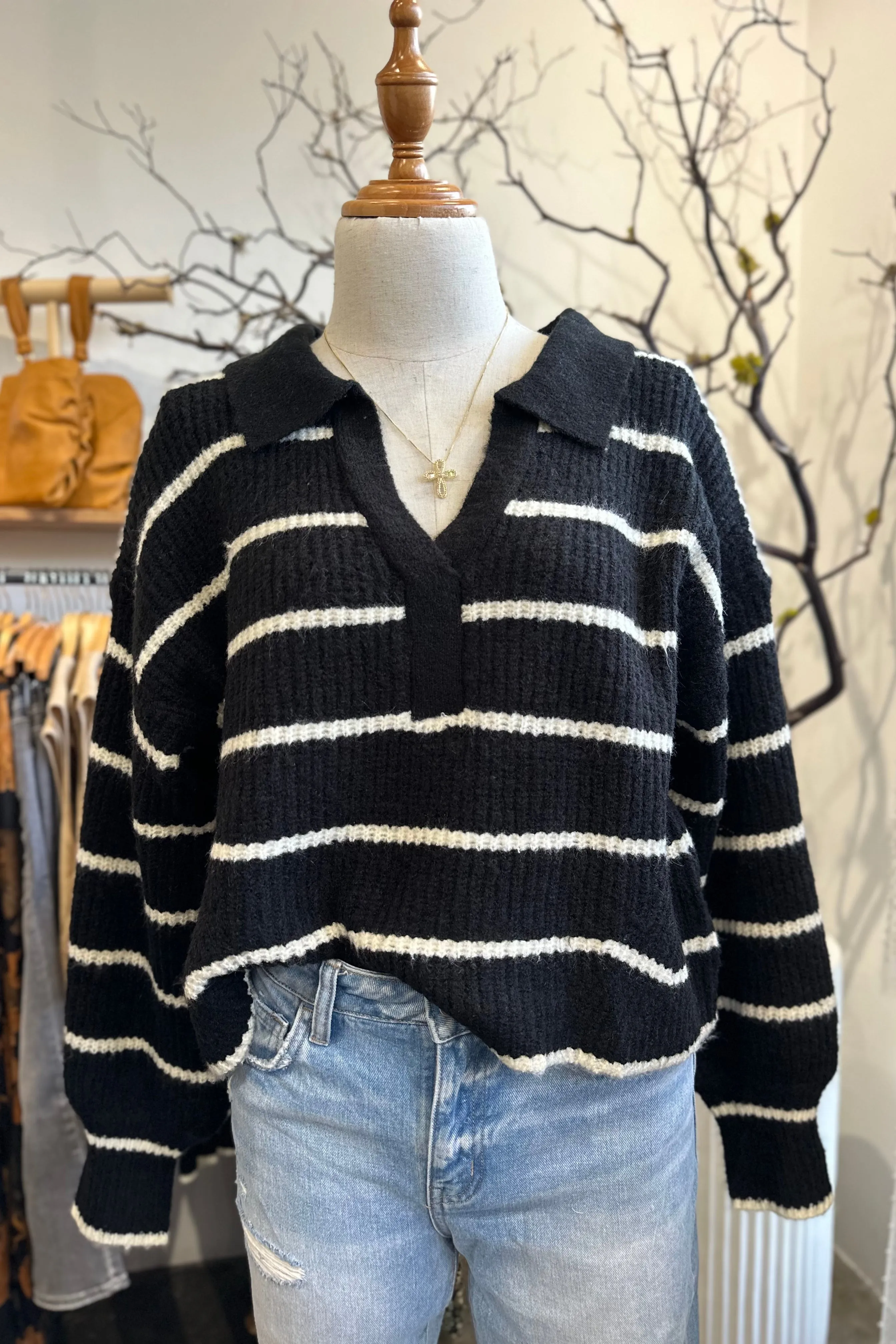 KELSEY STRIPED SWEATER