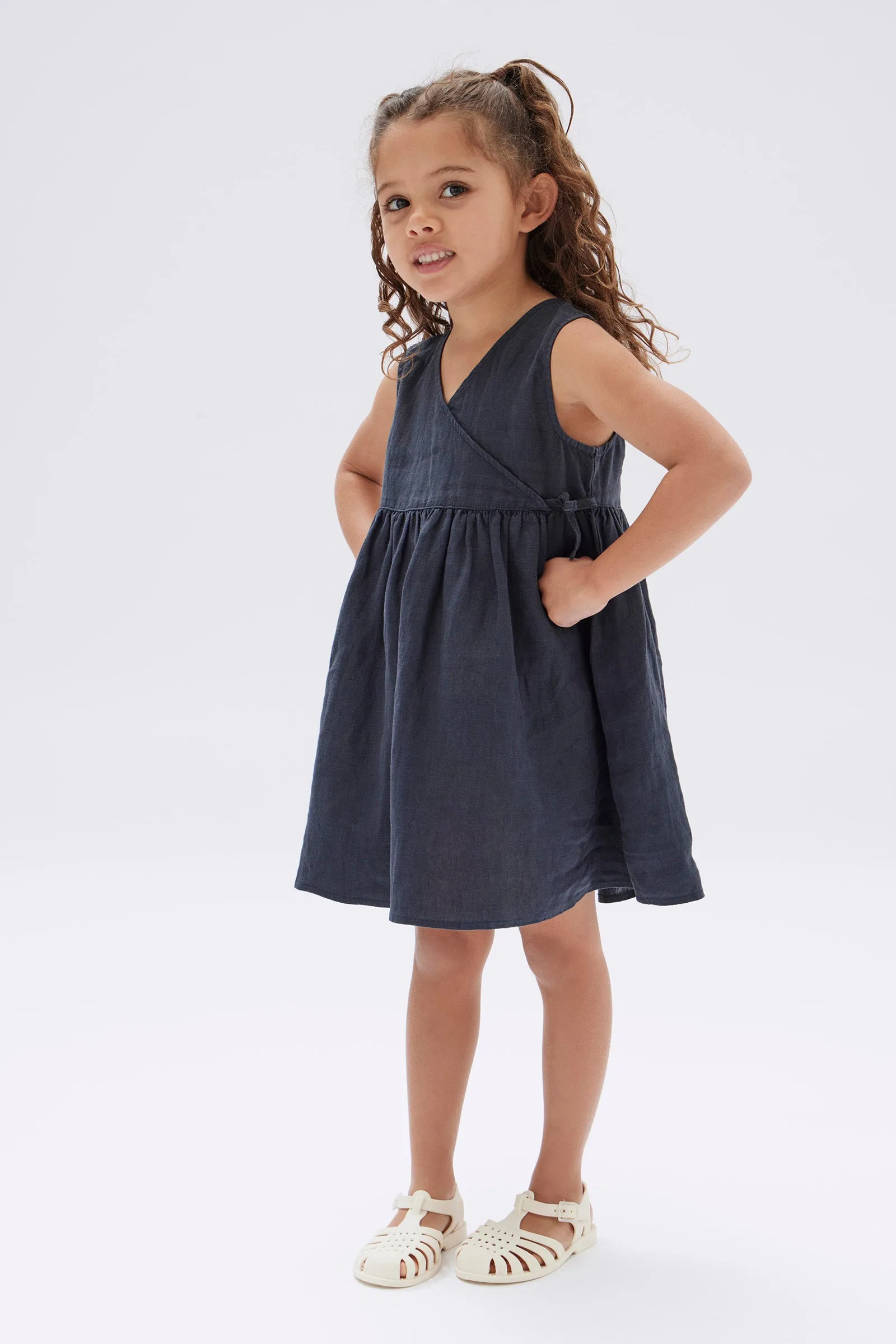 Kids Linen Tie Dress