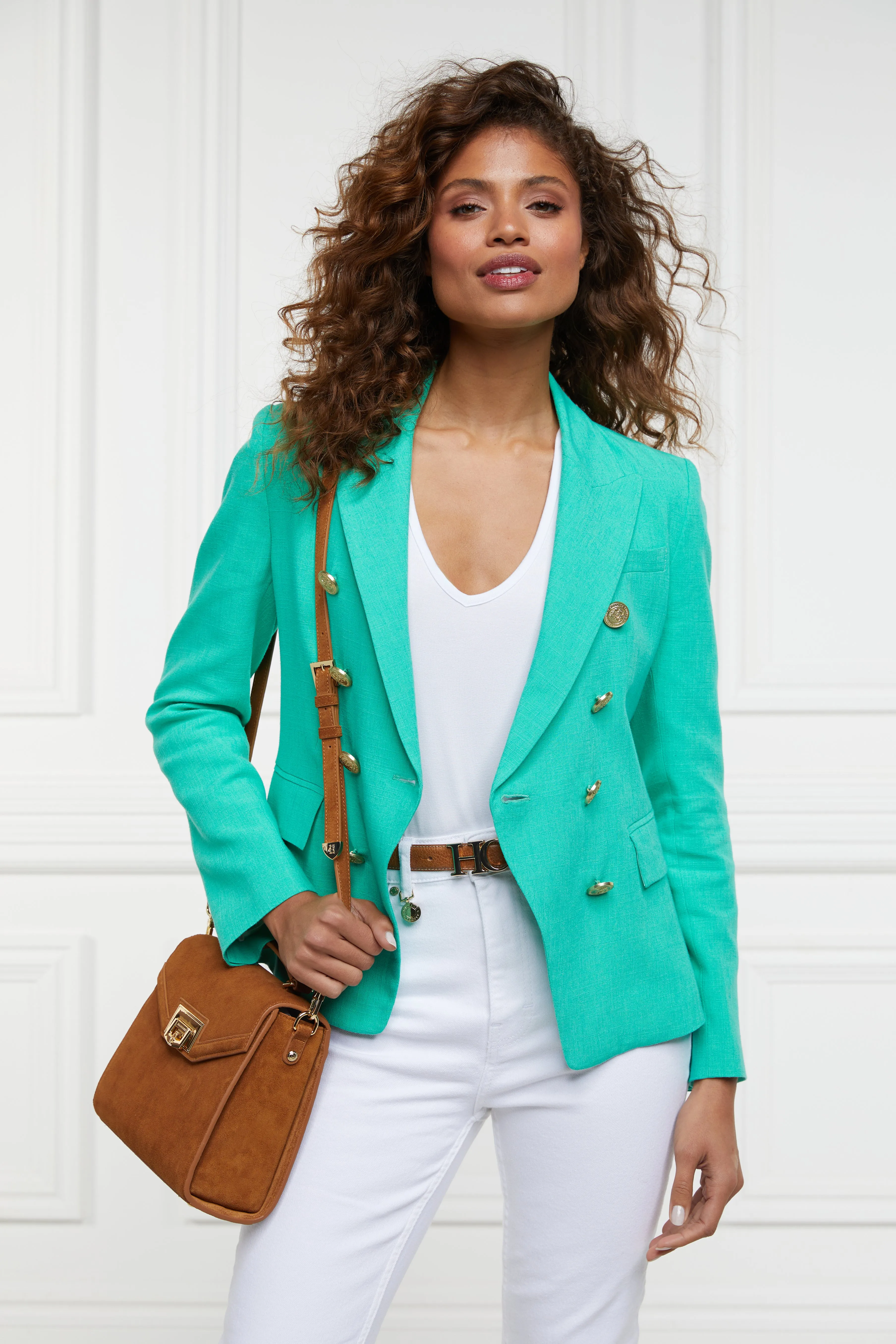 Jade Linen Knightsbridge Blazer - Linen Jade Knightsbridge Blazer