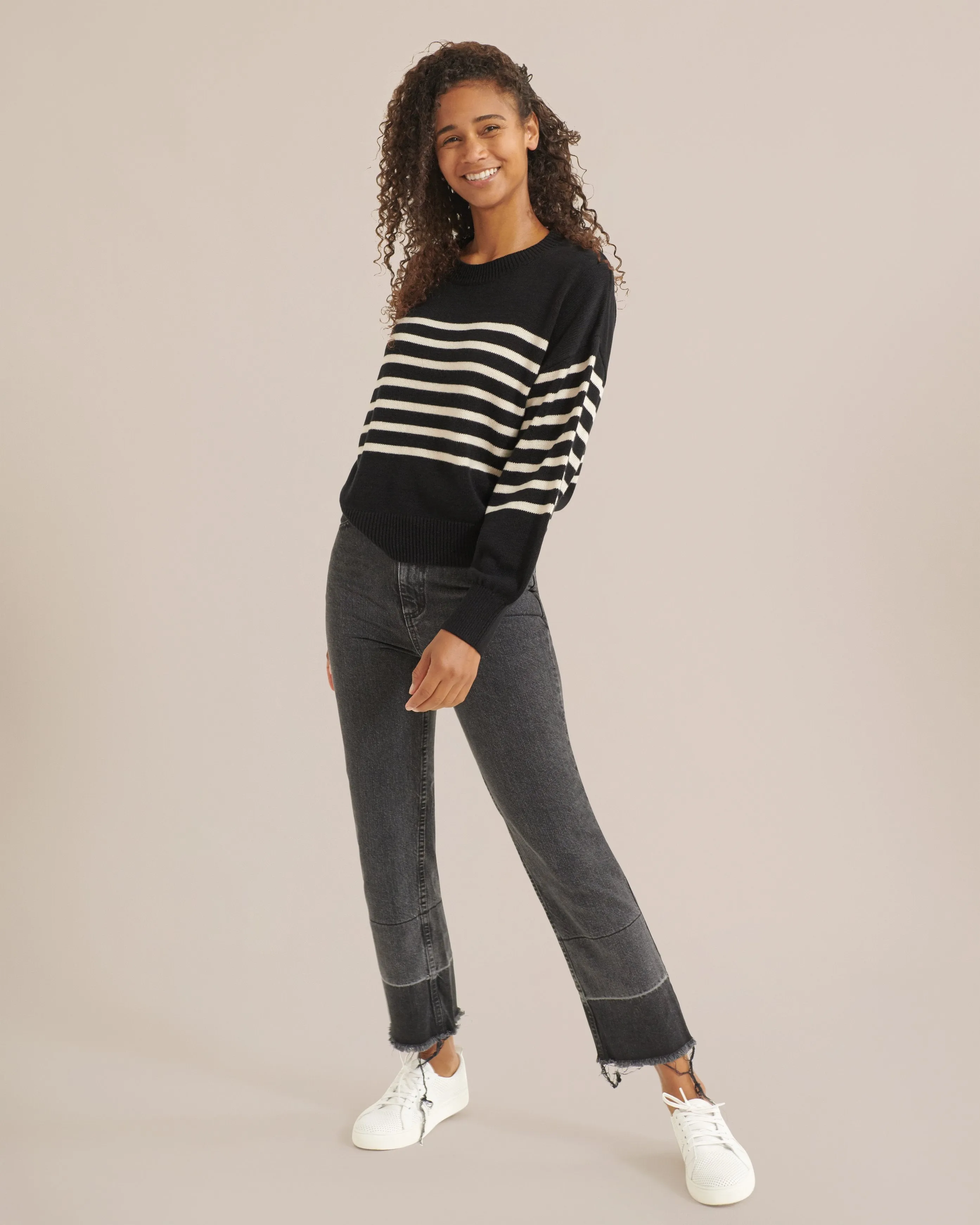 Mae Billow Sleeve Striped Sweater