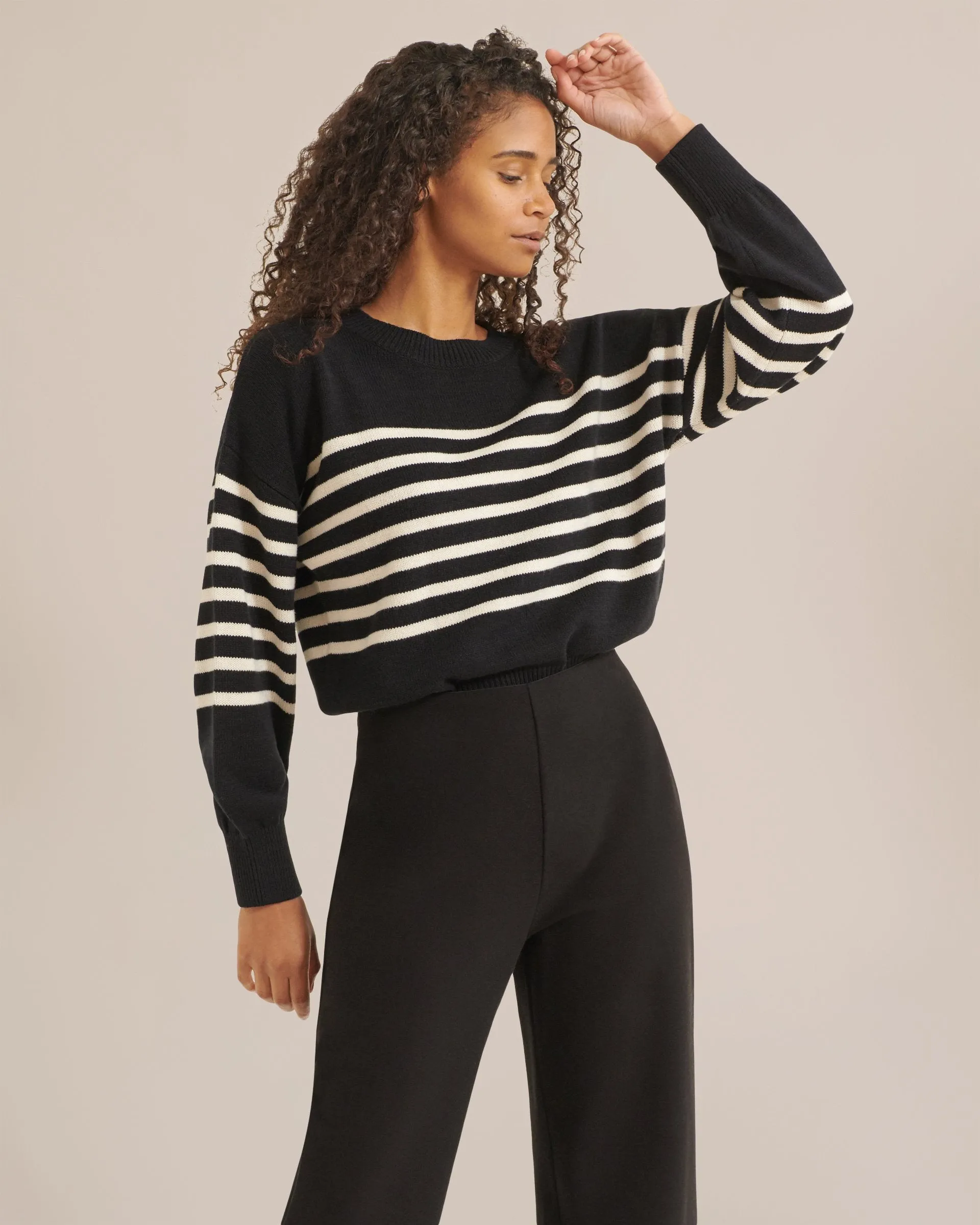 Mae Billow Sleeve Striped Sweater