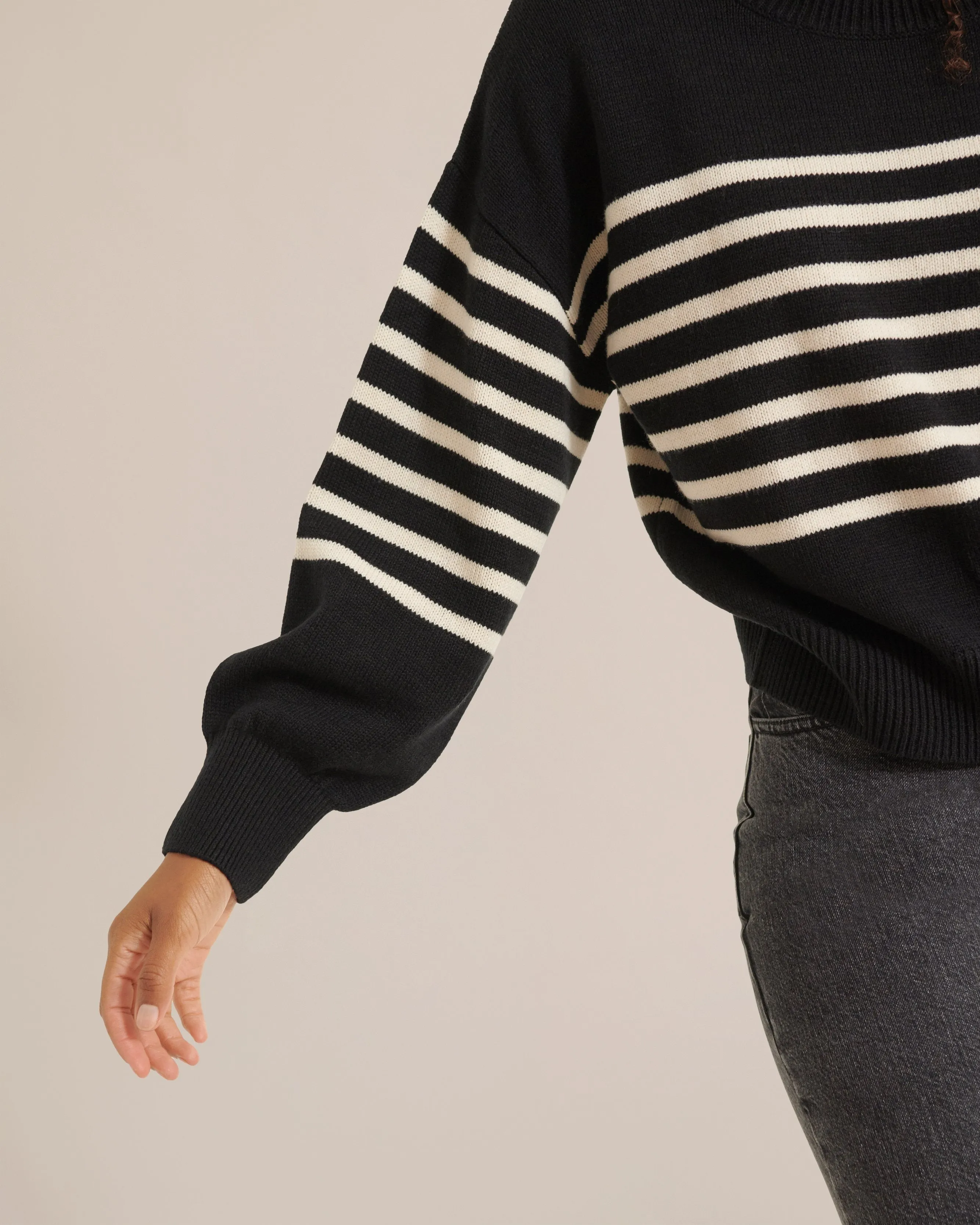 Mae Billow Sleeve Striped Sweater