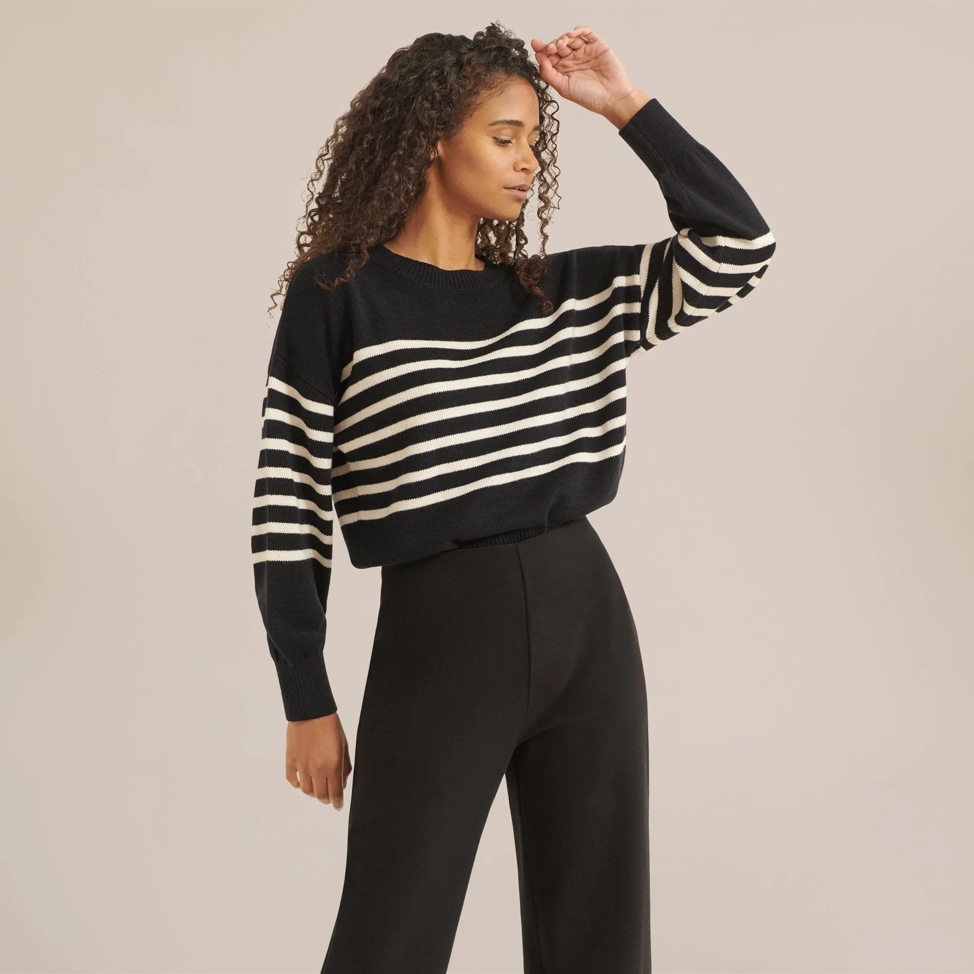 Mae Billow Sleeve Striped Sweater