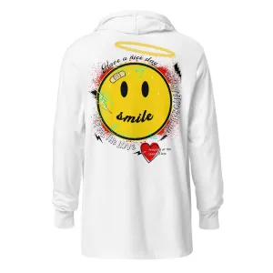 Men's Cartoon Graphic And Slogan Hooded Long Sleeve Tee