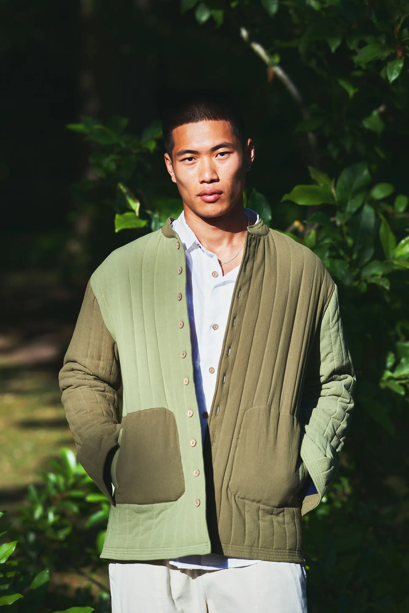 MILO - Organic Cotton Jacket Green Patchwork