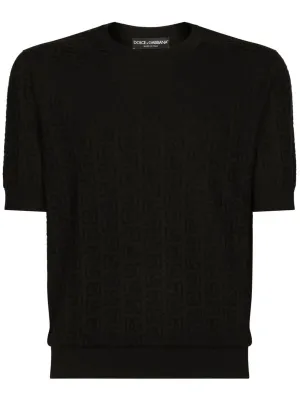 MONOGRAM-JACQUARD SILK T-SHIRT