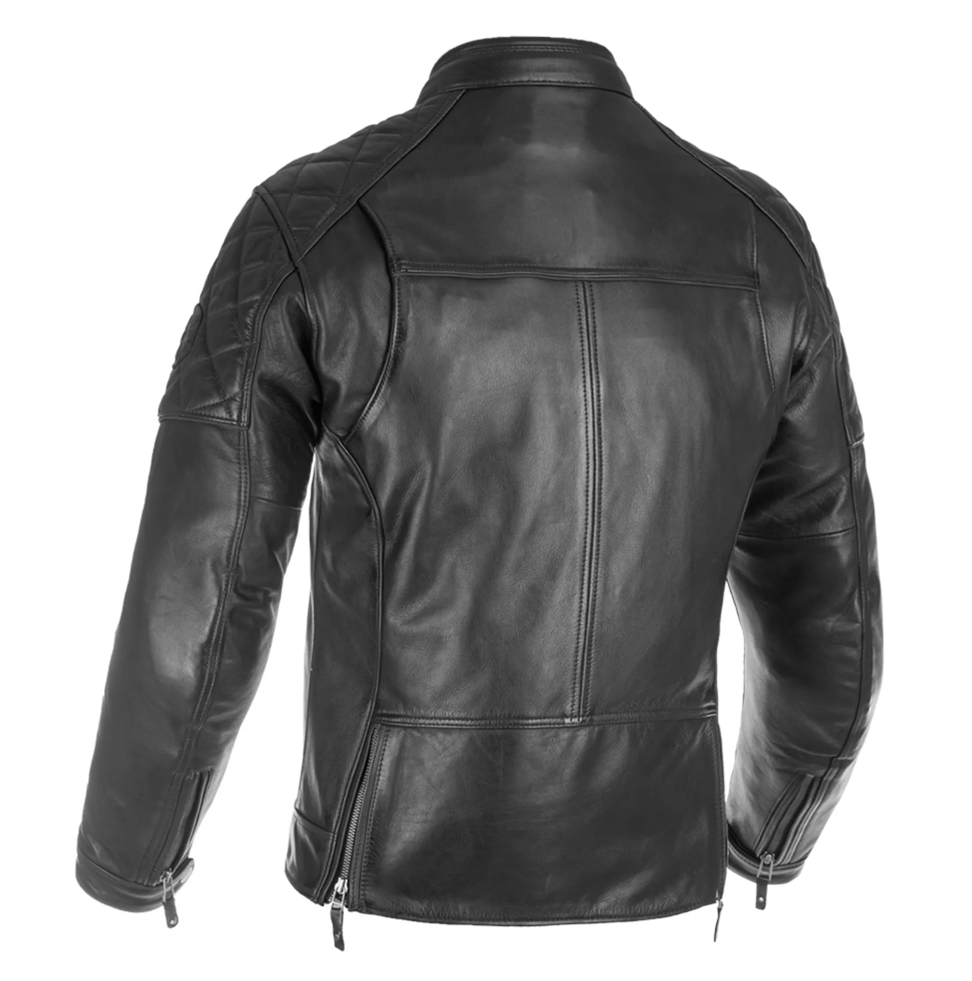 Route 73 2.0 Mens Black Leather Biker Jacket by Oxford