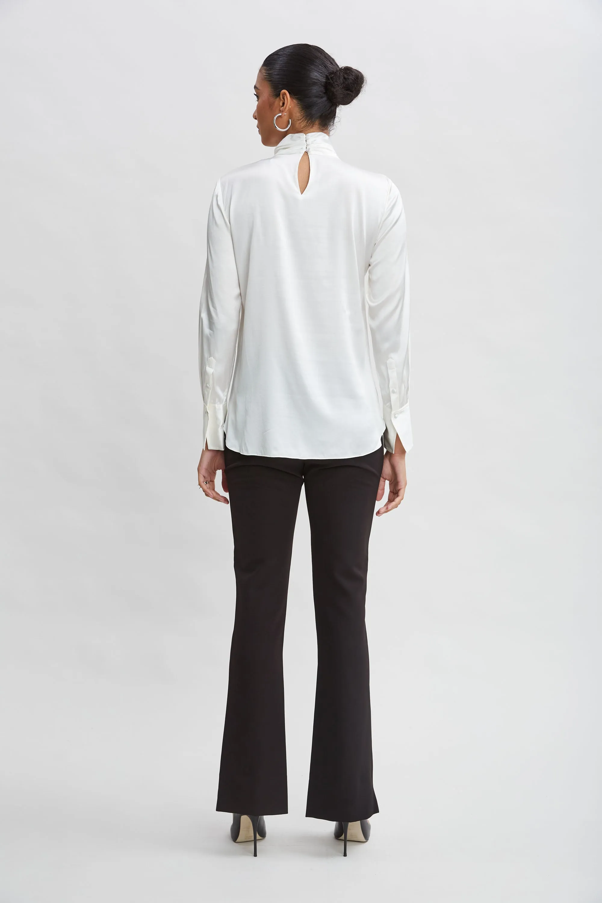 Silk Twist Neck Shirt