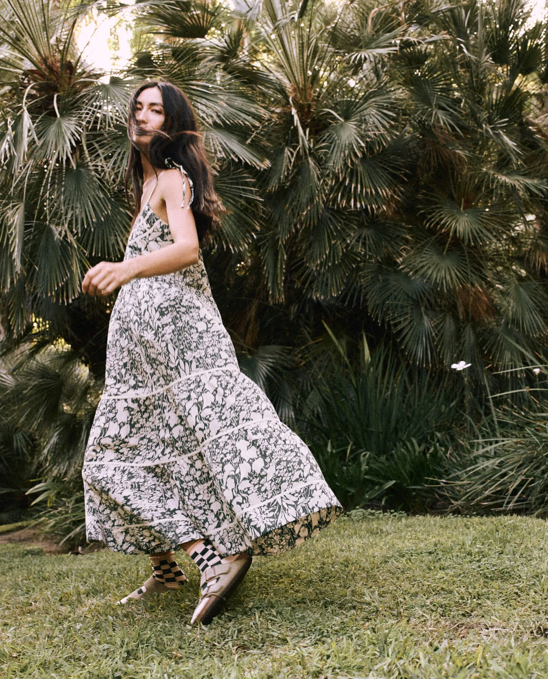 The Great - The Breeze Dress in Palm Leaf Island Floral