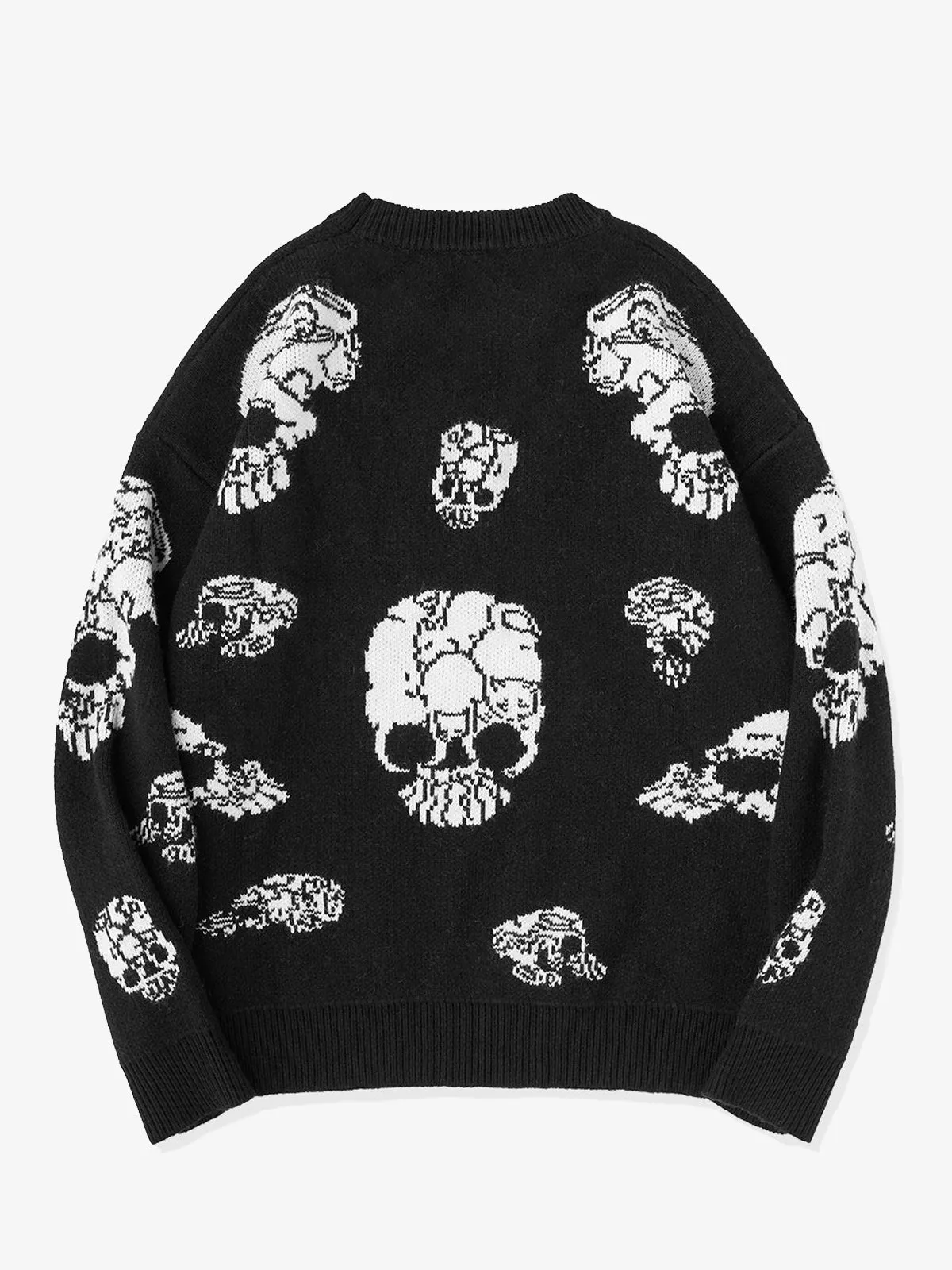 Ukiyo-e Style Jacquard Woven Wool Knitted Sweater