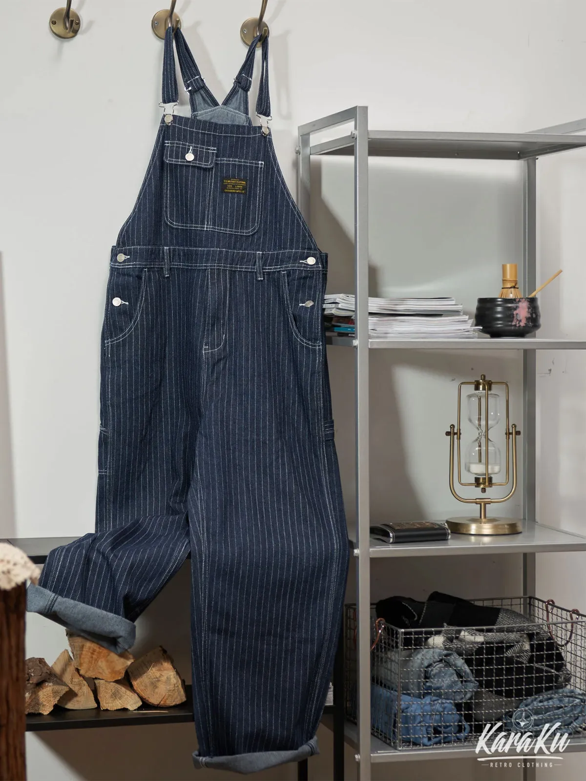 Wabash Stripe Denim Overalls