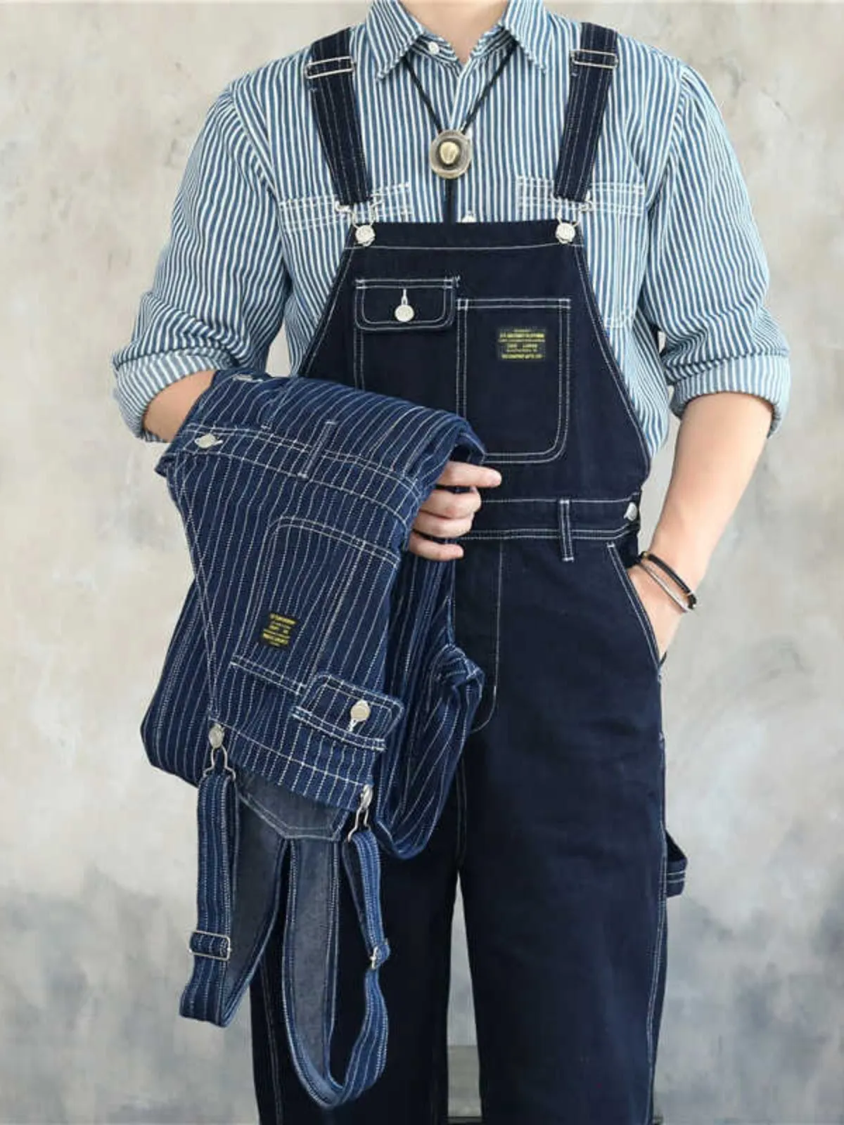 Wabash Stripe Denim Overalls