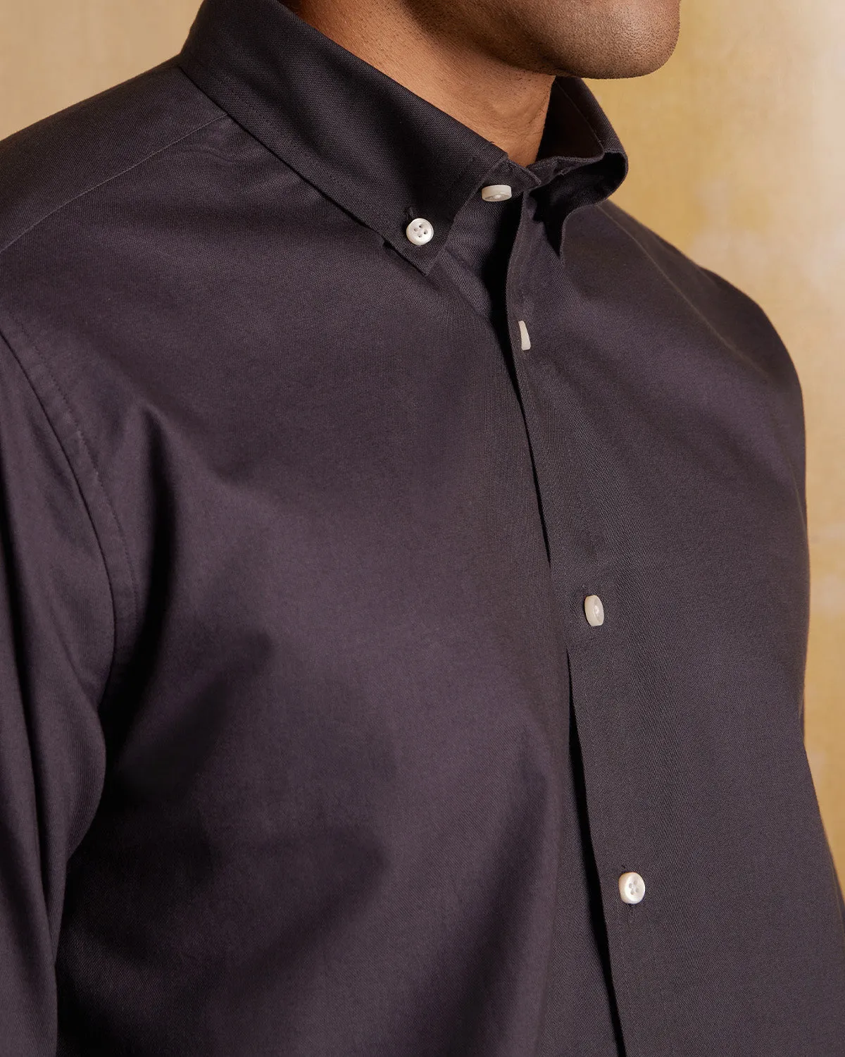 Washed Oxford Shirt - Charcoal