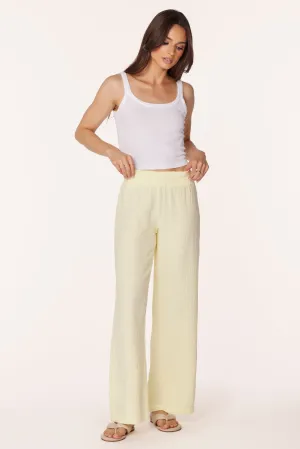 WIDE LEG SMOCKED WAIST PANT