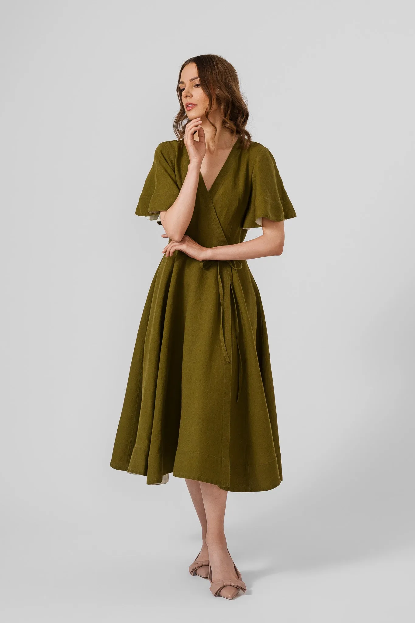 Wrap Dress, Butterfly Sleeve