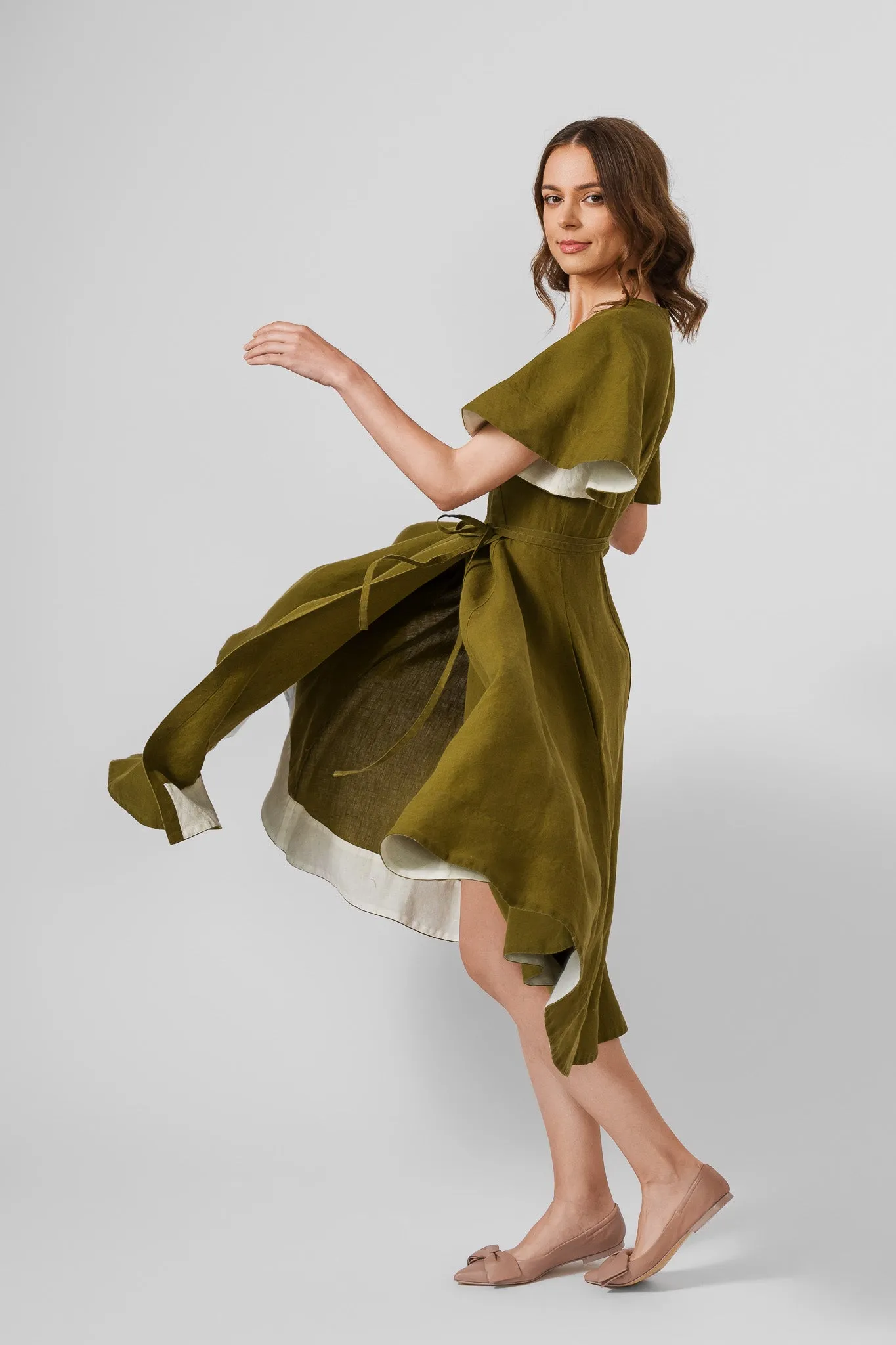 Wrap Dress, Butterfly Sleeve